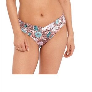 Time & Tru Women’s Batik Floral Mid Rise Bottom Swimsuit size L